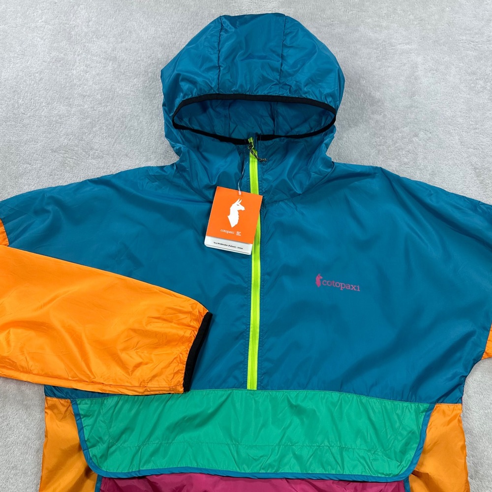 Cotopaxi Teca Windbreaker Men XXL Multicolor Colorblock Pullover Half Zip Hooded